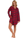 Cămașă de noapte dama DOCTOR NAP TM.7126 RED CHECK