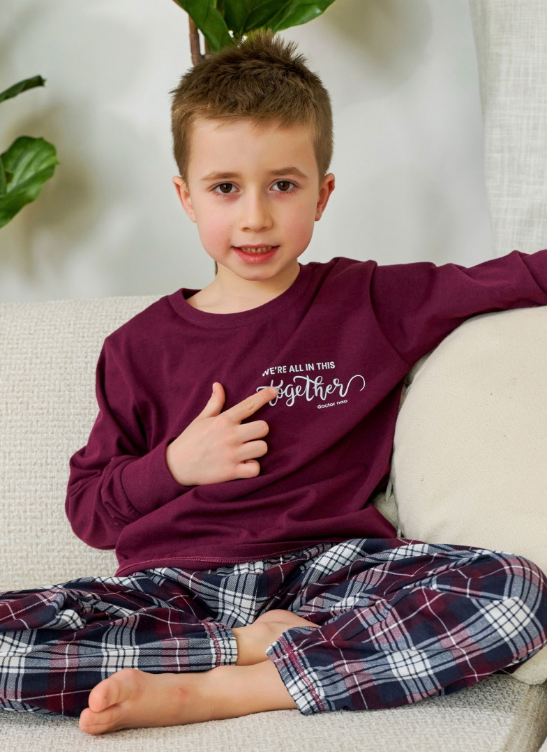 Pijama pentru copii DOCTOR NAP PDU.7102 burgundy