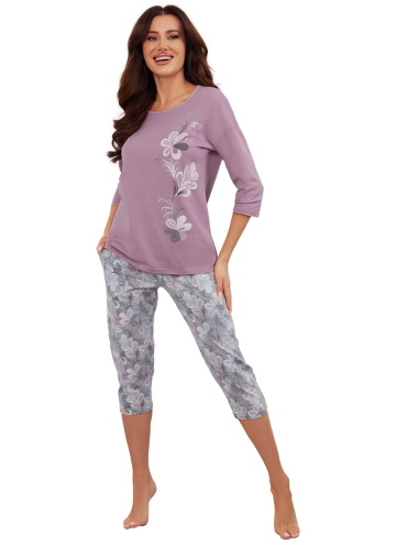 Pijama dama ITALIAN FASHION IBENA 3/4+3/4 heather/print