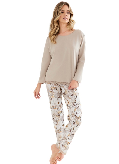 Pijama dama CANA 421 flori-taupe