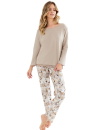 Pijama dama CANA 421 flori-taupe