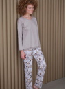 Pijama dama CANA 421 flori-taupe