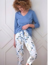 Pijama dama CANA 403 motiv botanic-albastru