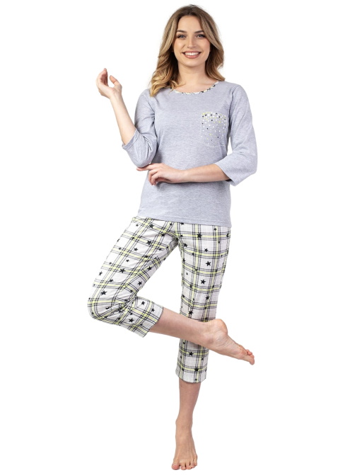 Pijama dama REGINA 676 melange deschis