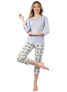 Pijama dama REGINA 676 melange deschis