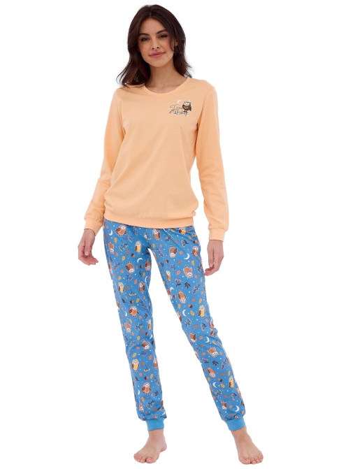 Pijama dama CORNETTE 467/373 OWLS portocaliu