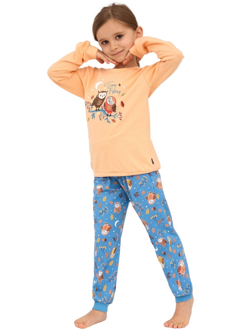 Pijama pentru copii CORNETTE 977/176 OWLS 2 portocaliu