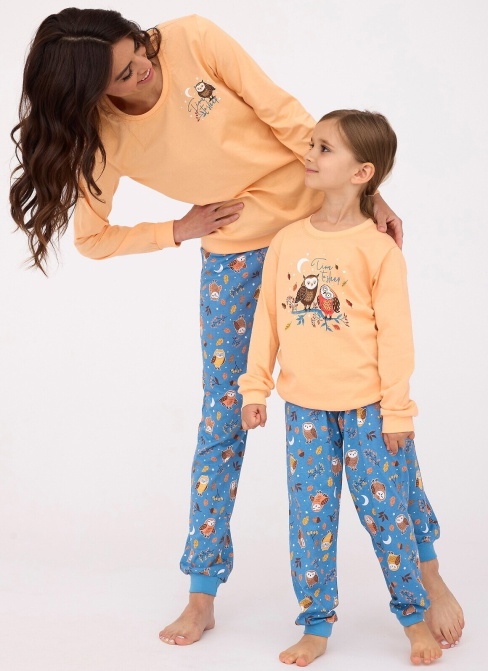 Pijama pentru copii CORNETTE 977/176 OWLS 2 portocaliu