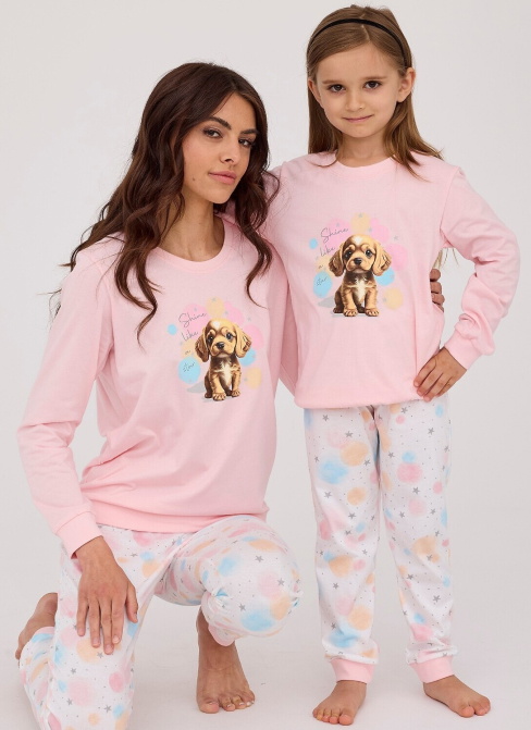 Pijama pentru copii CORNETTE 594/179 STAR roz