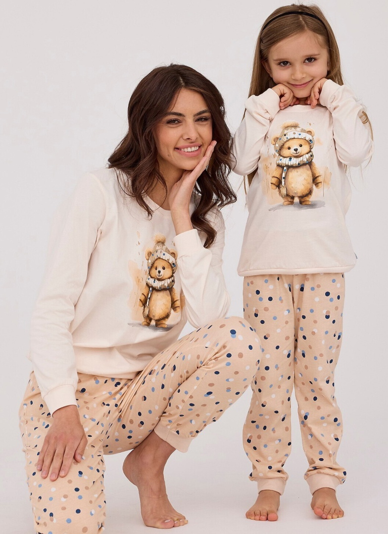 Pijama pentru femei CORNETTE 671/377 SWEET BEAR ecru