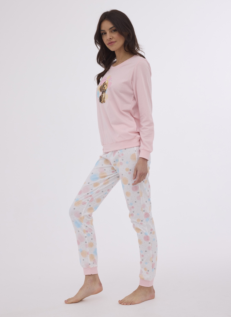 Pijama pentru femei CORNETTE 671/376 STAR roz