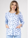 Pijama de damă cu nasturi REGINA 670 albastru