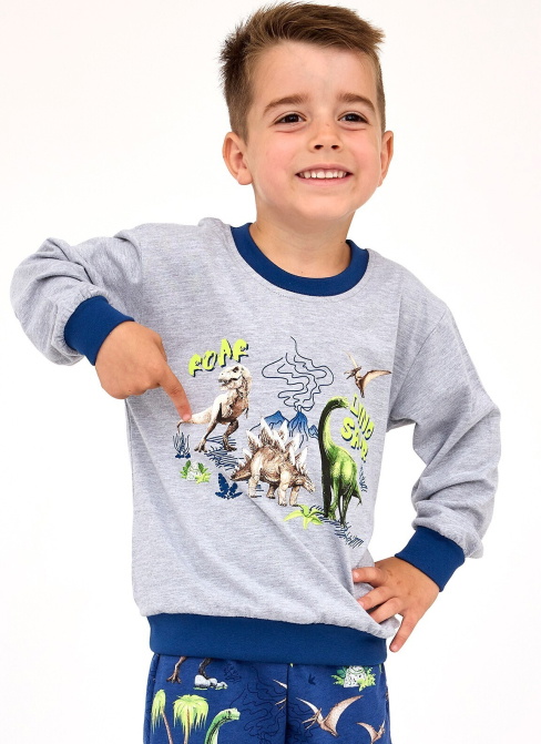 Pijama pentru copii CORNETTE 593/163 DINOSAUR albastru