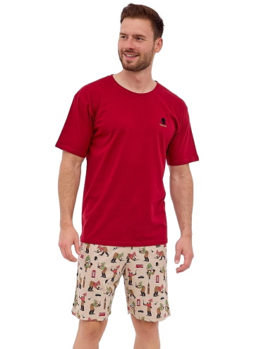 Pijama pentru bărbați CORNETTE 326/275 SHERLOCK bordeaux