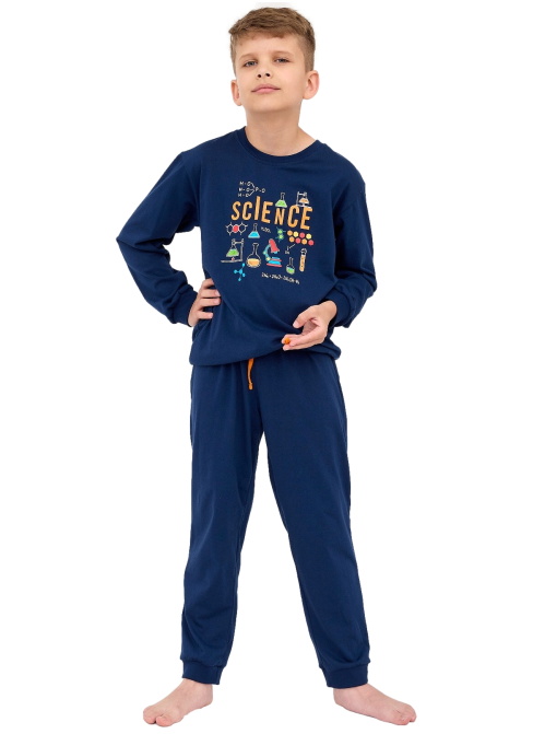 Pijama pentru tineret CORNETTE 267/165 SCIENCE albastru închis