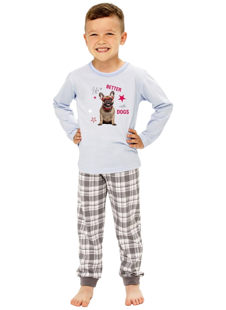 Pijama pentru copii TARO OLLIE 3304 albastru deschis