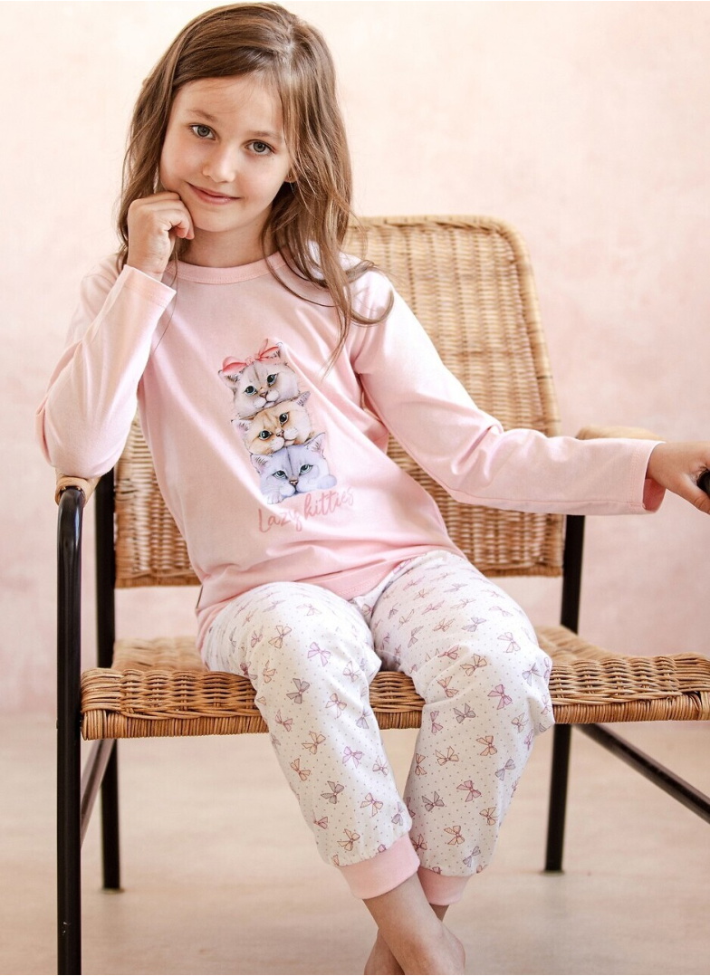 Pijama pentru copii TARO TILLY 3275 roz deschis