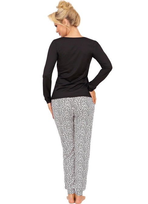 Pijama dama DONNA PANTERA LONG negru