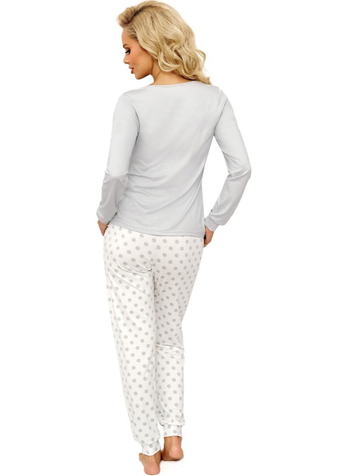 Pijama dama DONNA MAYA LONG gri-ecru