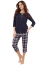 Pijama dama ITALIAN FASHION DONA 3/4+3/4 albastru închis/print