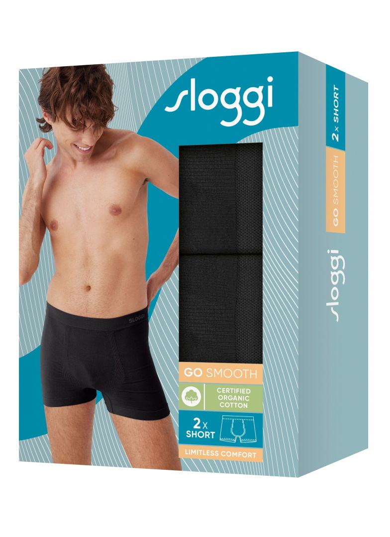 Bokserki sloggi men GO Smooth Short 2P