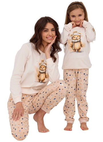 Set pentru mamă și fiică CORNETTE SWEET BEAR ecru