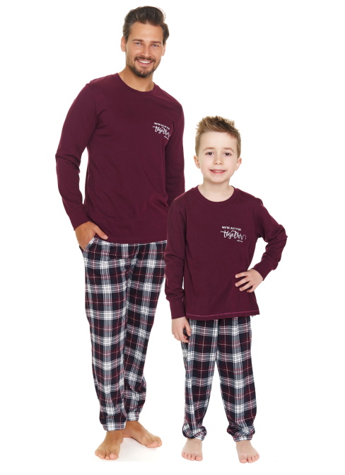 Set pijama pentru tată și fiu DOCTOR NAP burgundy