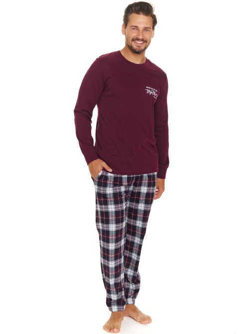 Set pijama pentru tată și fiu DOCTOR NAP burgundy