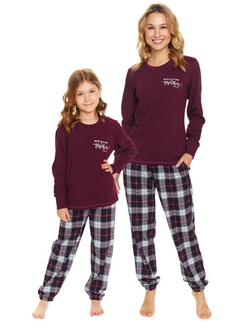 Set pijamale pentru mamă și fiică DOCTOR NAP burgundy