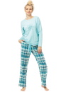 Pijama dama KEY 474 albastru deschis FLANEL