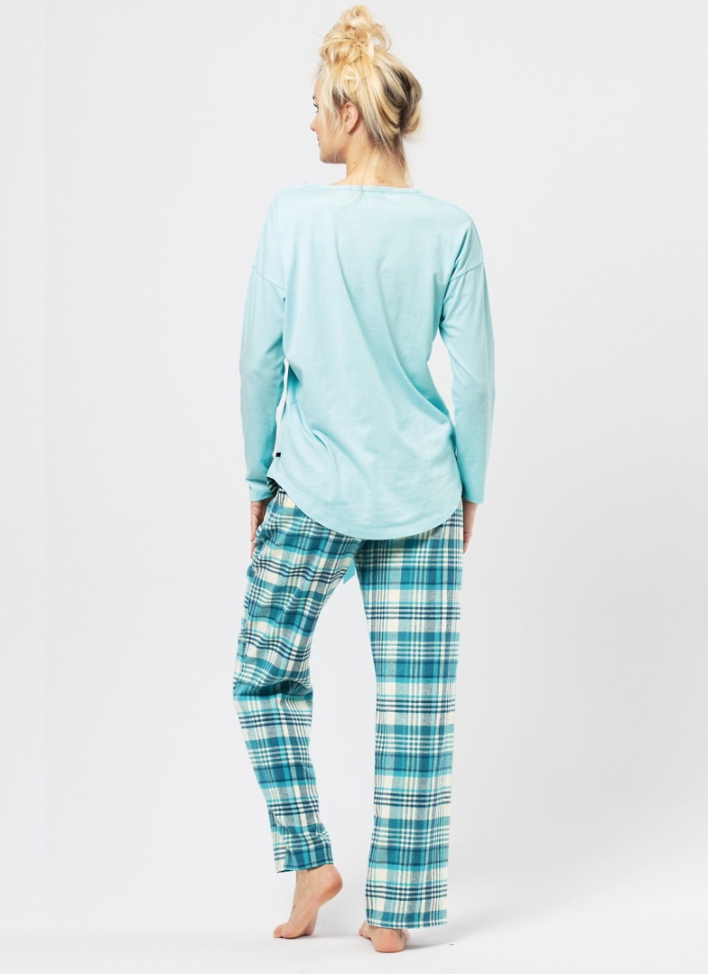 Pijama pentru femei KEY 474 albastru deschis FLANEL