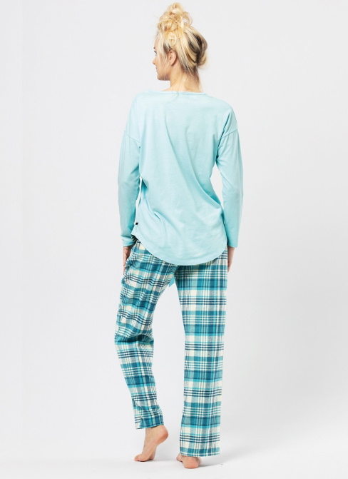 Pijama dama KEY 474 albastru deschis FLANEL