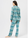 Pijama de damă cu nasturi KEY 471 albastru deschis FLANEL