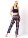 Pantaloni de pijama dama KEY 481 albastru închis FLANEL