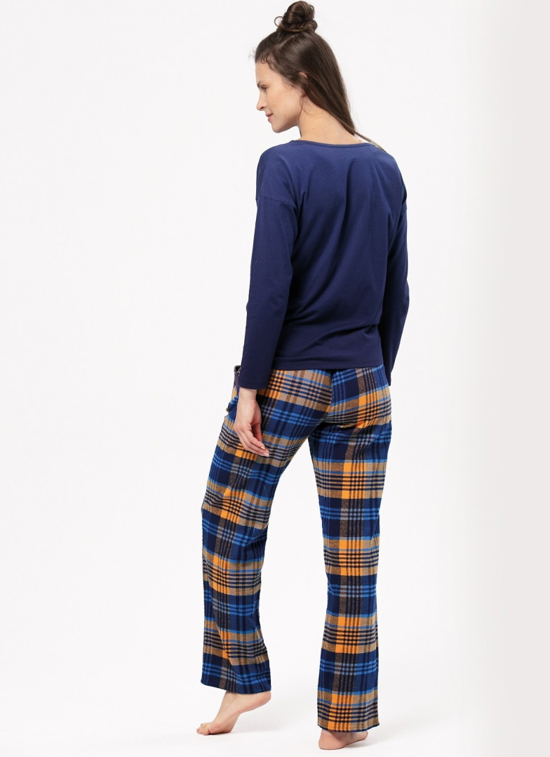 Pijama pentru femei KEY 937 albastru închis FLANEL