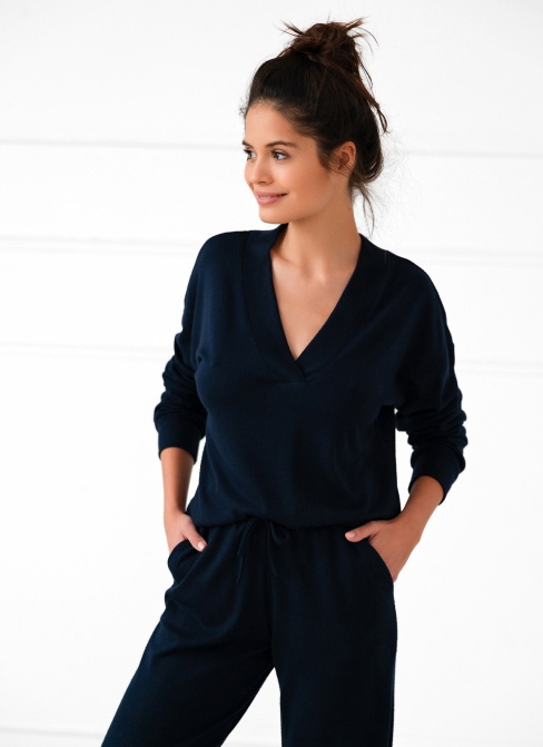 Pijama dama SENSIS NAVY BLUE albastru închis