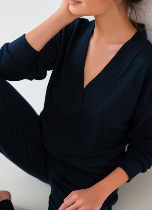 Pijama dama SENSIS NAVY BLUE albastru închis