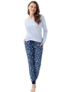 Pijama dama LUNA 334 albastru deschis-flori