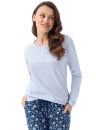 Pijama dama LUNA 334 albastru deschis-flori