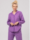 Pijama de damă cu nasturi KEY 529 violet FLANEL