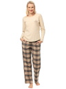 Pijama dama KEY 403 bej FLANEL