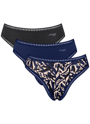 Női bugyi SLOGGI GO CRUSH HIGH LEG C3P BLUE - DARK COMBINATION