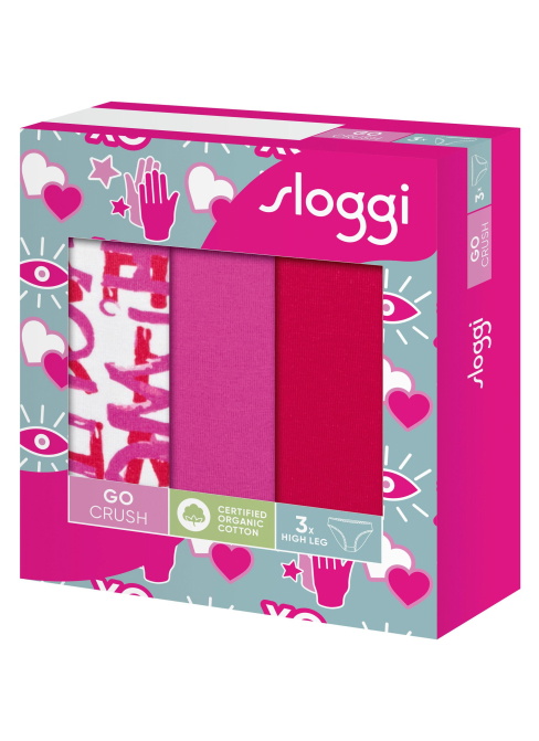 Chiloți pentru femei SLOGGI GO CRUSH HIGH LEG C3P PINK - DARK COMBINATION