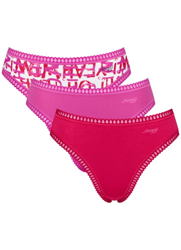 Majtki damskie sloggi GO Crush High leg C3P Pink - Dark Combination