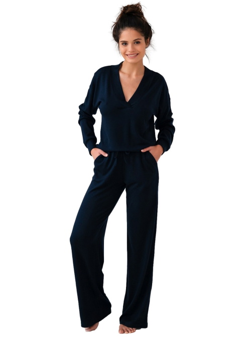 Pijama dama SENSIS NAVY BLUE albastru închis