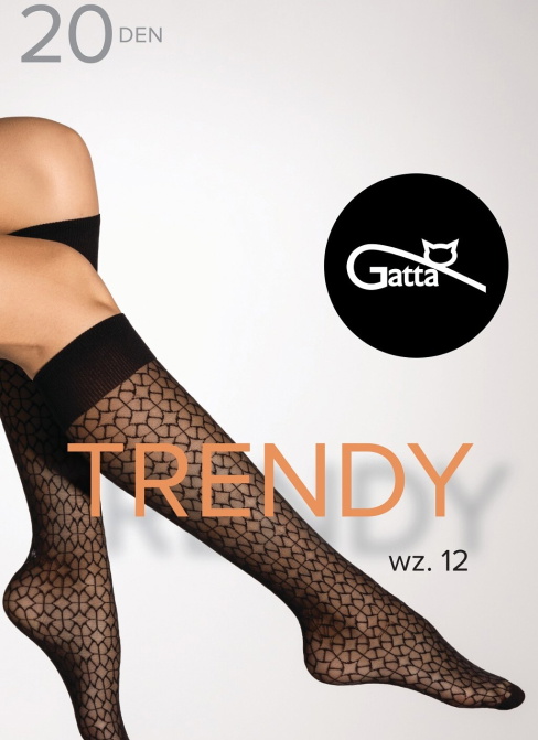 Térdzokni GATTA TRENDY design 12 20 DEN fekete