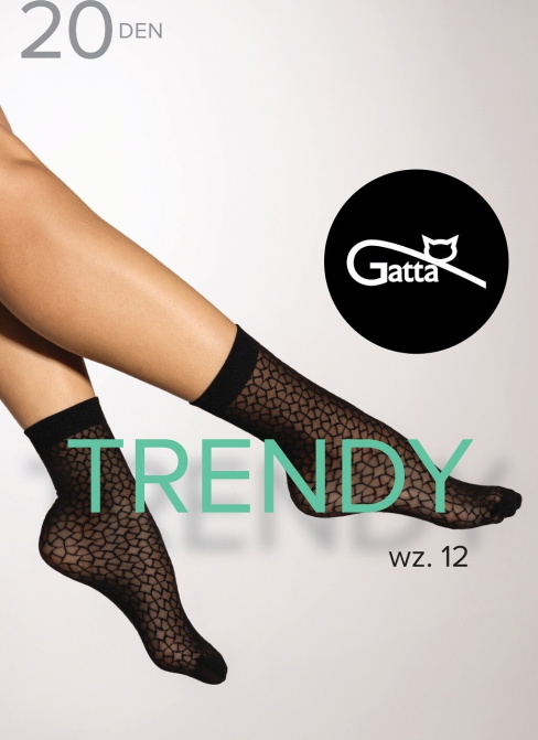 Zokni GATTA TRENDY design 12 20 DEN fekete