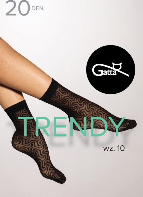 Zokni GATTA TRENDY design 10 20 DEN fekete