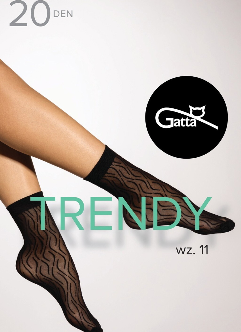 Zokni GATTA TRENDY design 11 20 DEN fekete