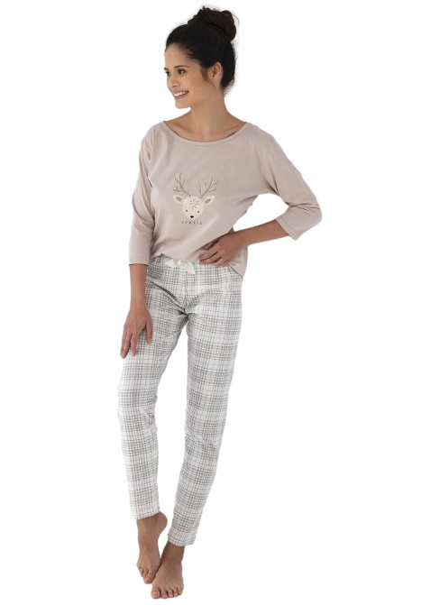 Pijama dama SENSIS GAIA cappuccino